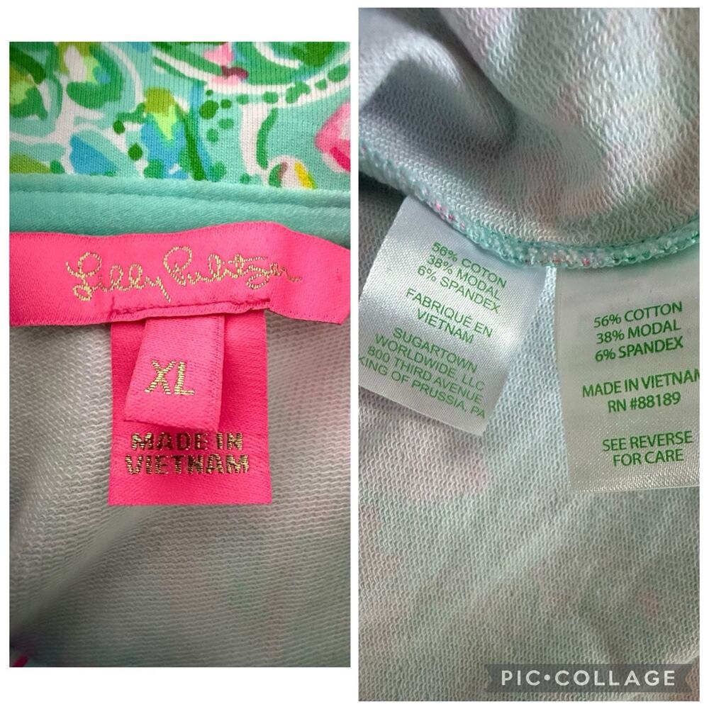 Lilly Pulitzer Skipper Popover Blue So Shellegant Sea Turtle Floral UPF 50 XL - Picture 7 of 7